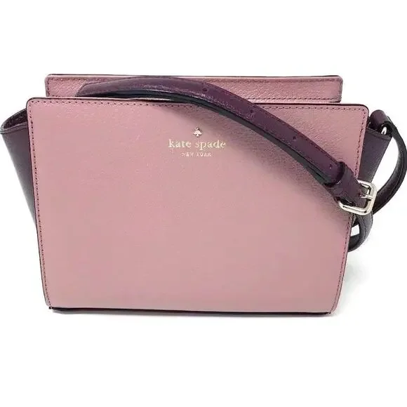 KATE SPADE Grand Street Hayden Peony Mulberry Colorblock Crossbody Purse Bag - Picture 2 of 10